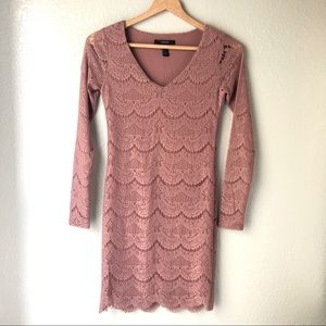 Forever 21 Lace Rose Tone Mini Bodycon Dress